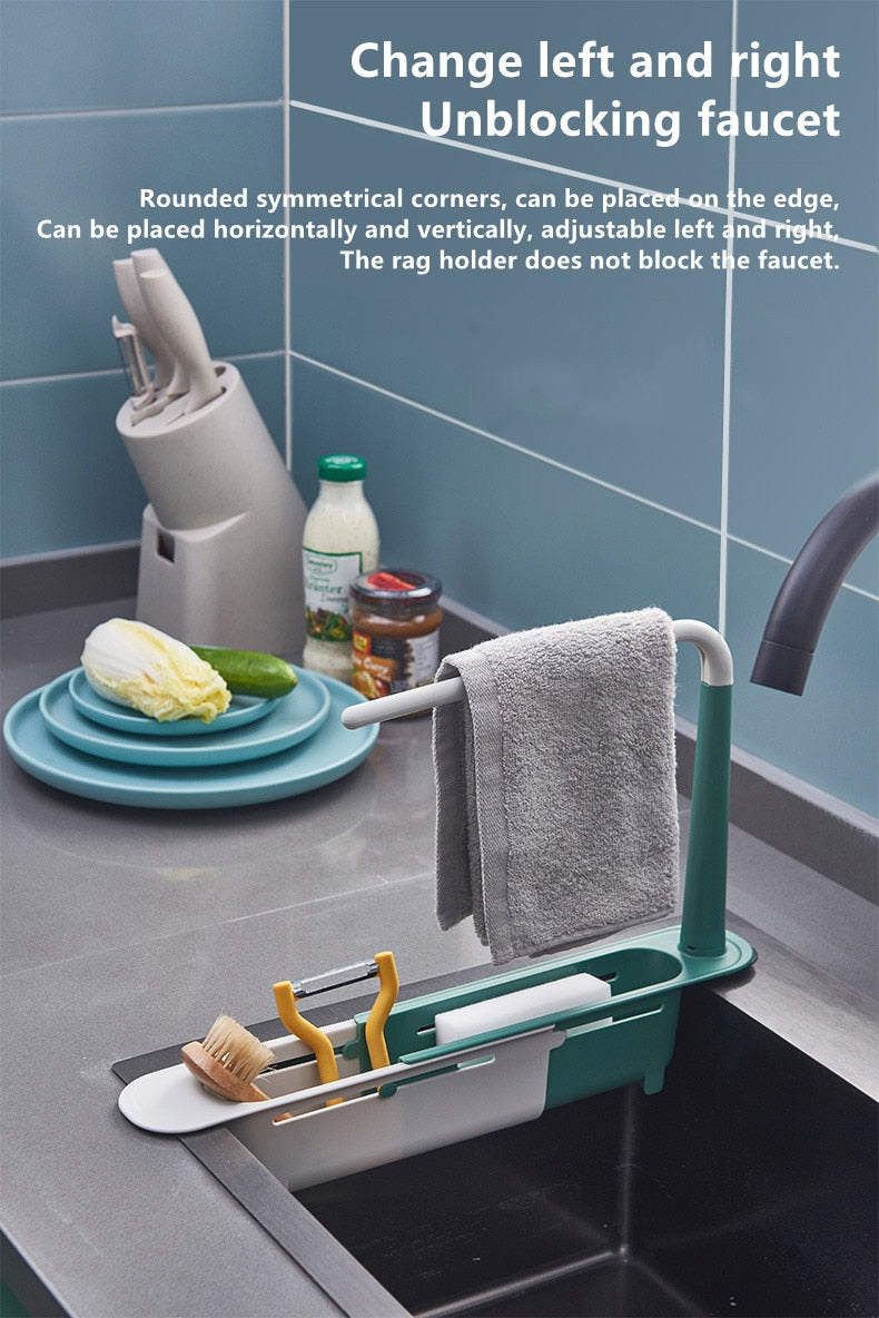 Telescopic sink rack