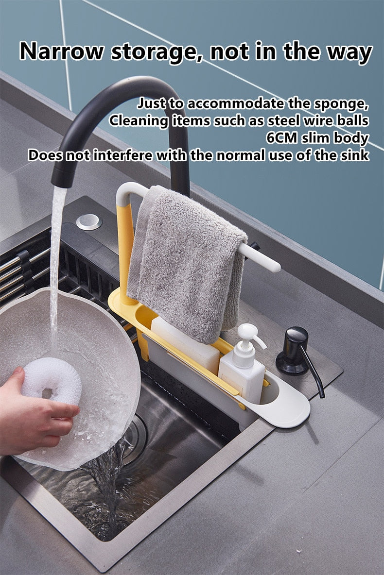 Telescopic sink rack