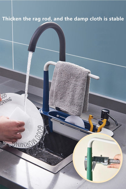 Telescopic sink rack