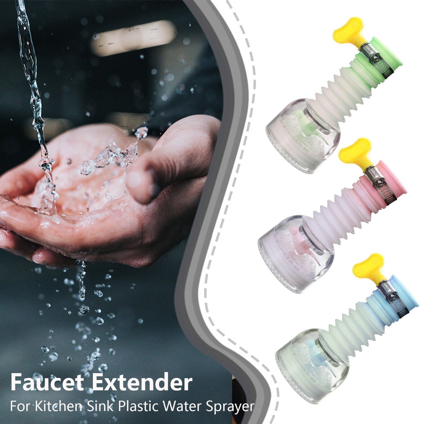 Kitchen Sink Faucet Extenders with 360 Rotation